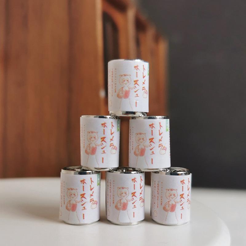 Mini Pull-tab Cans: Chili Sauce, Dollhouse Props, Fermented Black Beans, Fruit Desserts Model Half a Dozen (6 Cans)