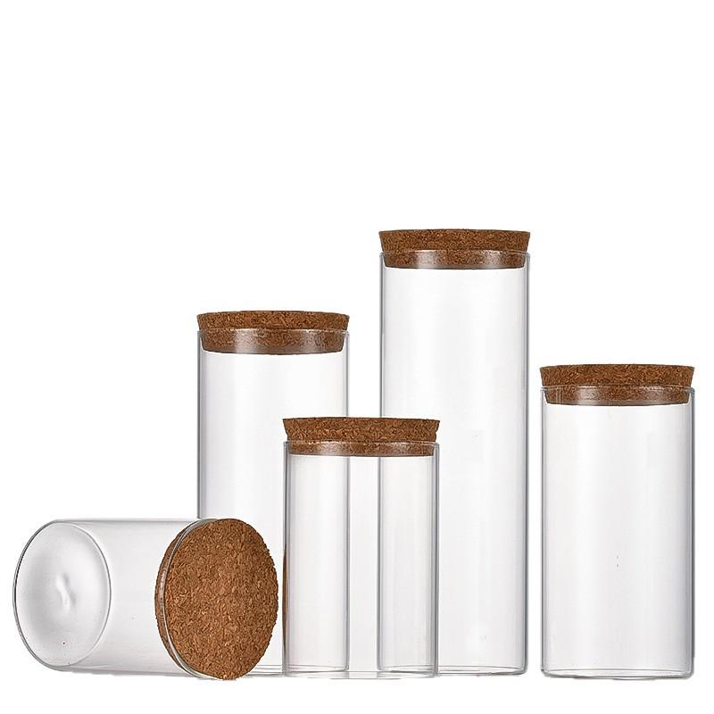 High Borosilicate Glass Storage Jar - 80mm Wide Mouth Bottle for Flower Tea or Incense
