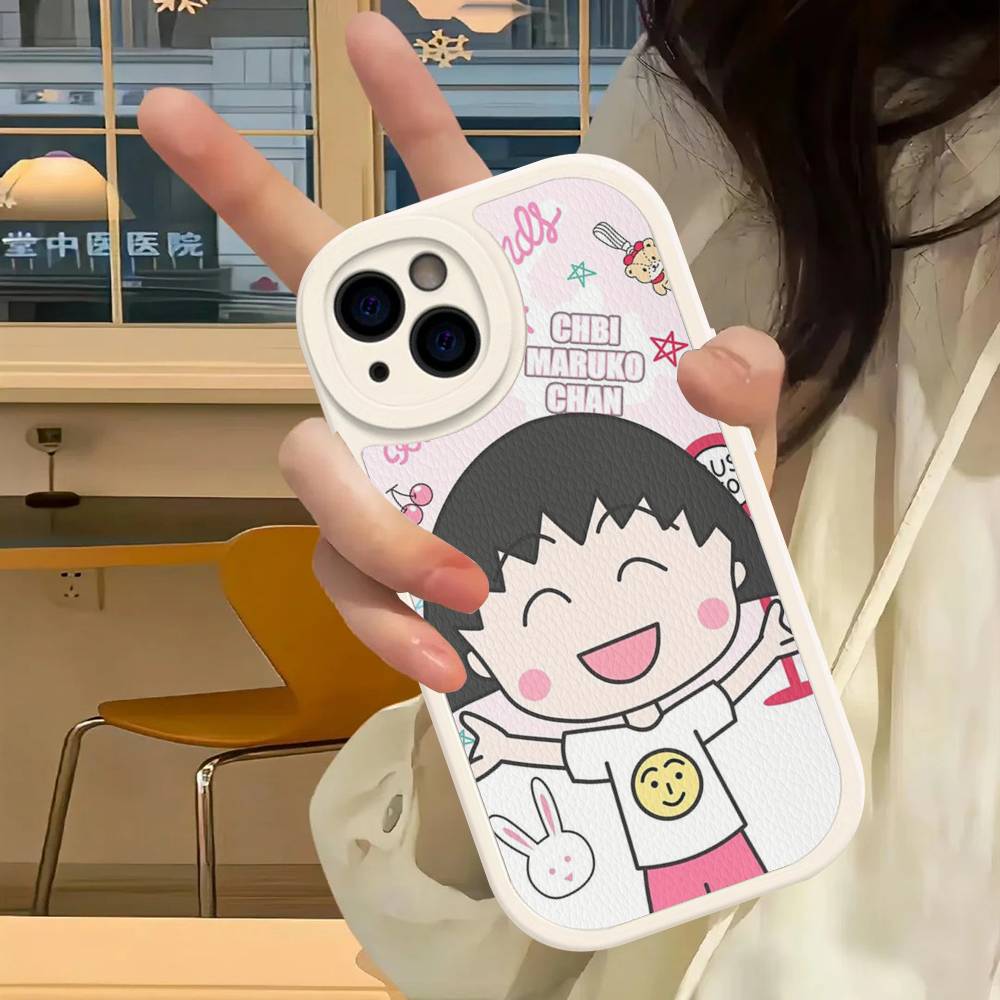 Anime Chibi Maruko Chan Phone Case For IPhone 16 15 14 13 12 11 Pro Max Plus Leather Cover