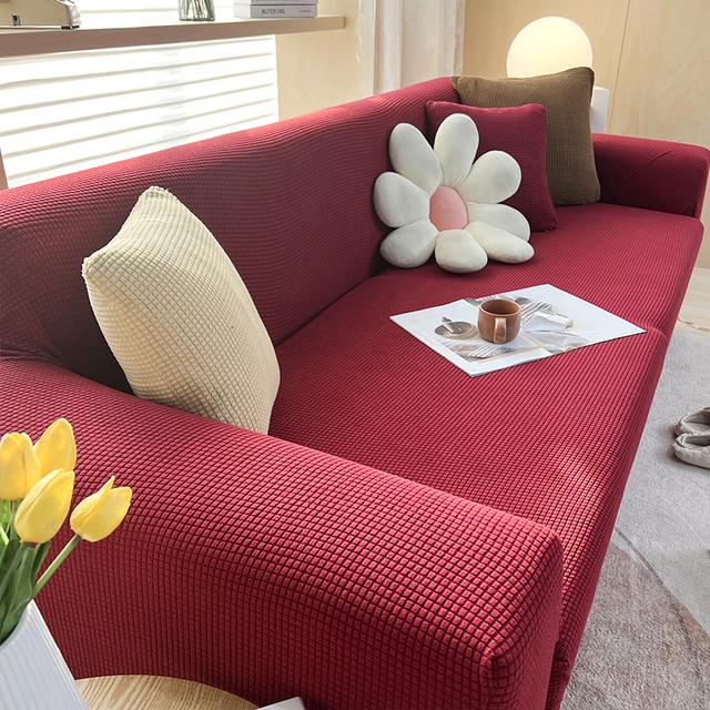 Levivel Stretch Jacquard Sofa Cover Elastic Plain Color Sofa Covers For Living Room Slipcover Couch Cover Furniture Protector