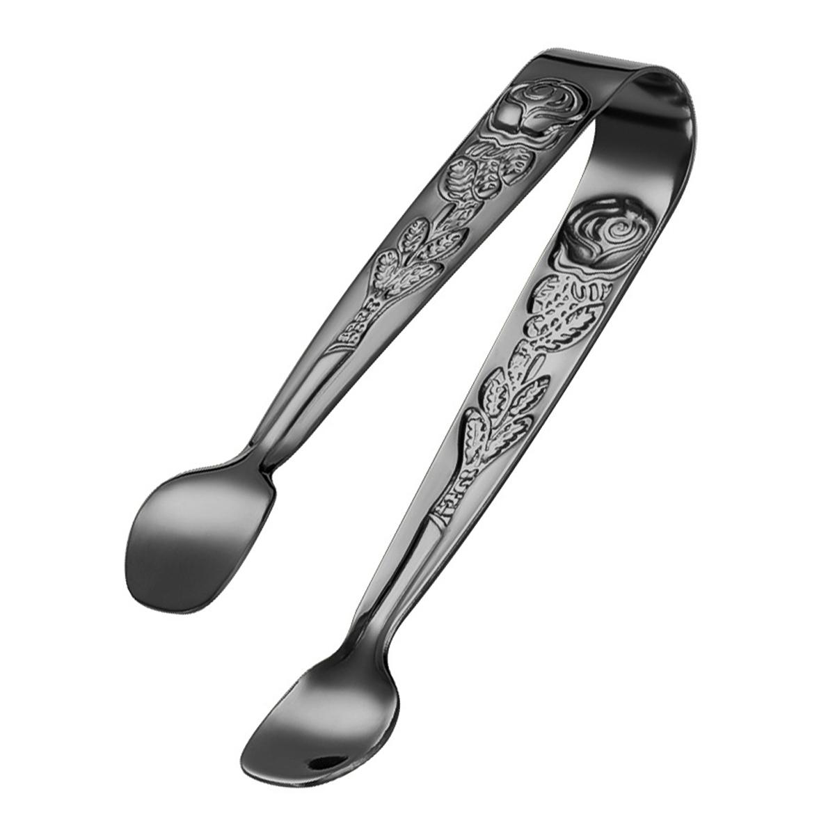 

Retro Rose Pattern Ice Cube Clip 304 Stainless Steel Mini Food Tongs (BPA Free,No FDA)