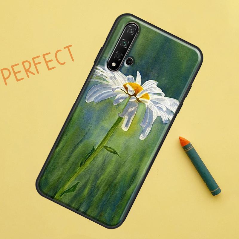 Daisy Watercolor For Huawei Nova Y91 Y70 Y72 Y73 Y60 Y90 Y61 8i 7i 11i 12i 12s 9 10 SE P20 P30 P40 Lite Case