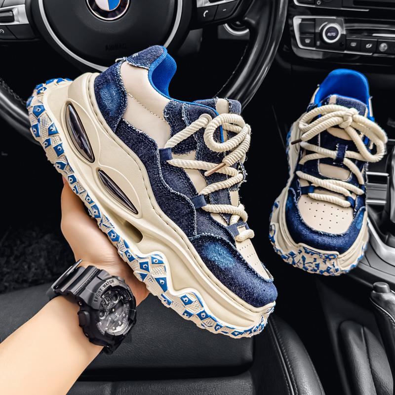 2025 New Men Colorful Shoes Trendy Fashion Versatile Thick Soled Height Raising Low Cut Breathable Casual Sports Beautiful Cosy