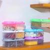 2 Grid Grain Sealed Jar Kitchen Fruit and Vegetable Preservation Storage Box Food Spice Sealed Plastic Box Travel Lunch Boxes