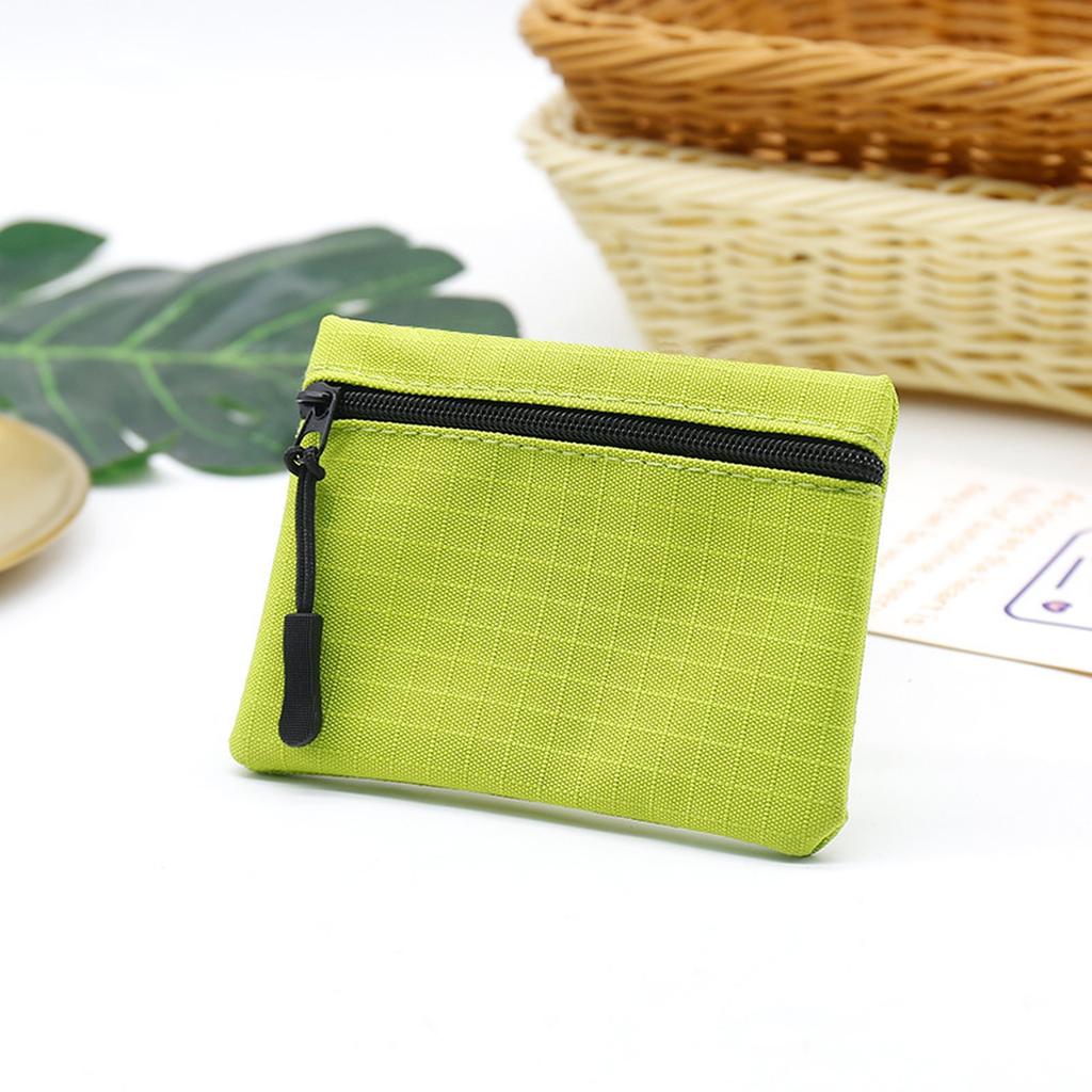 1-6 PCS  Zipper Key Bag Portable Storage Wallet Oxford Cloth ID Card Bag Coin Bank Card Storage Bag Solid Color Compact