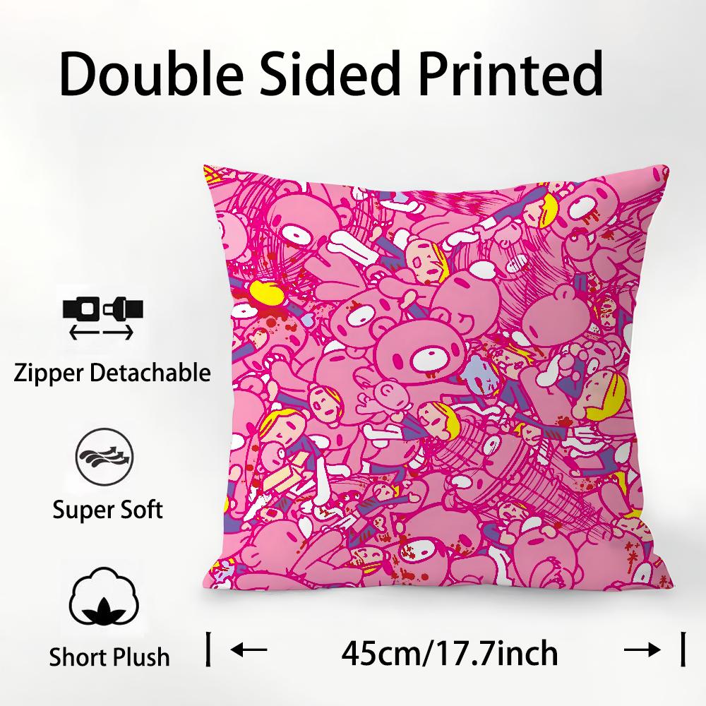 Cartoon G-Gloomy Bear Pillow Case Plush Fabric Soft Double Sided Print Sofa Cushion Cover Throw Pillow Covers