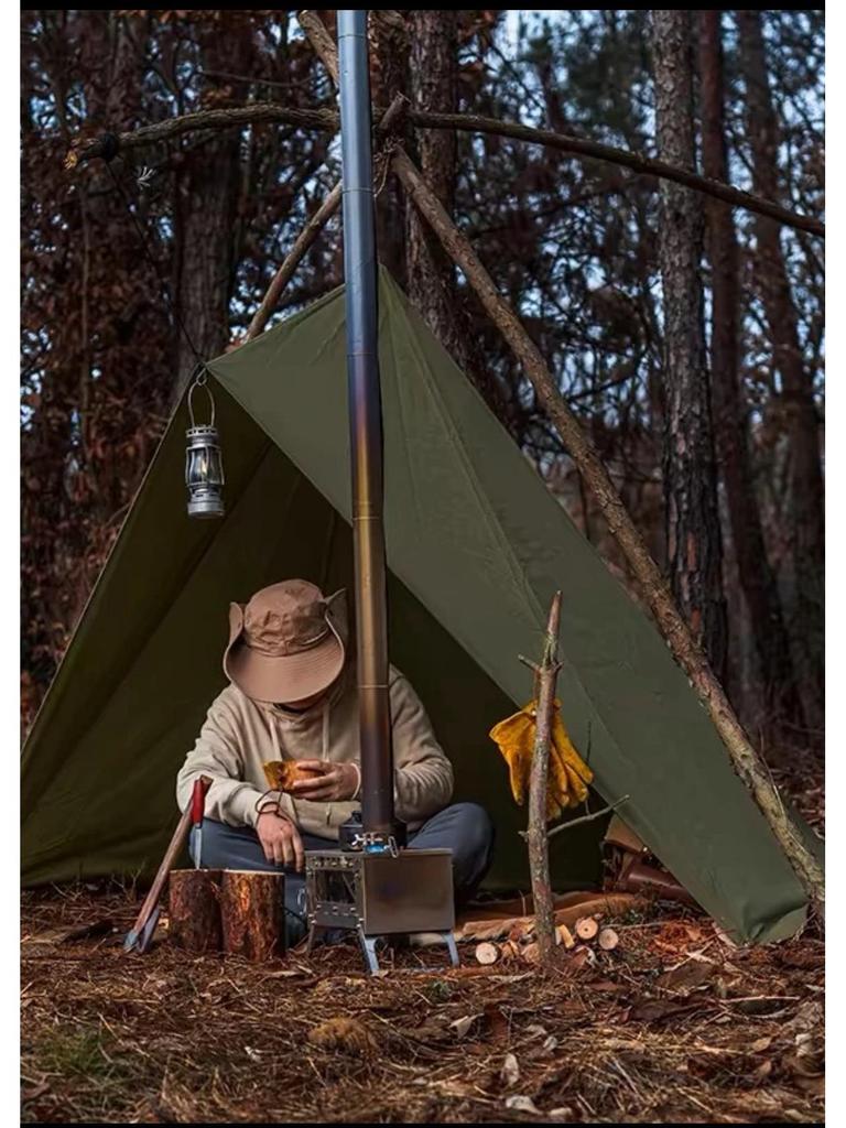 WT-star Stainless Steel Foldable Wood Stove for Outdoor Camping and Hiking