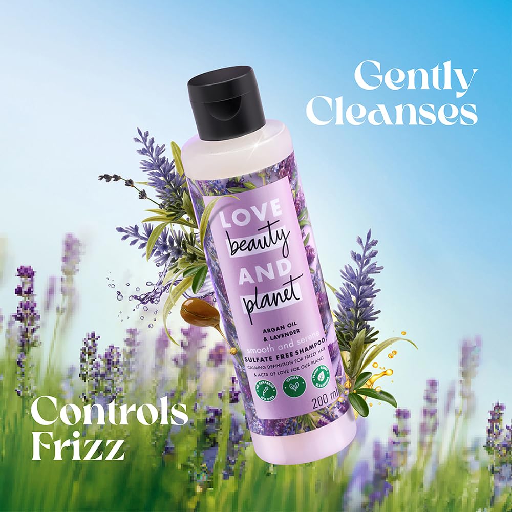 Love Beauty & Planet Argan Oil and Lavender Sulfate Free Smooth and Serene Shampoo - 200ml