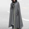 Winter Women Cloak Thickened Loose Warm Windproof Lengthened Medieval Style Single Button Closure