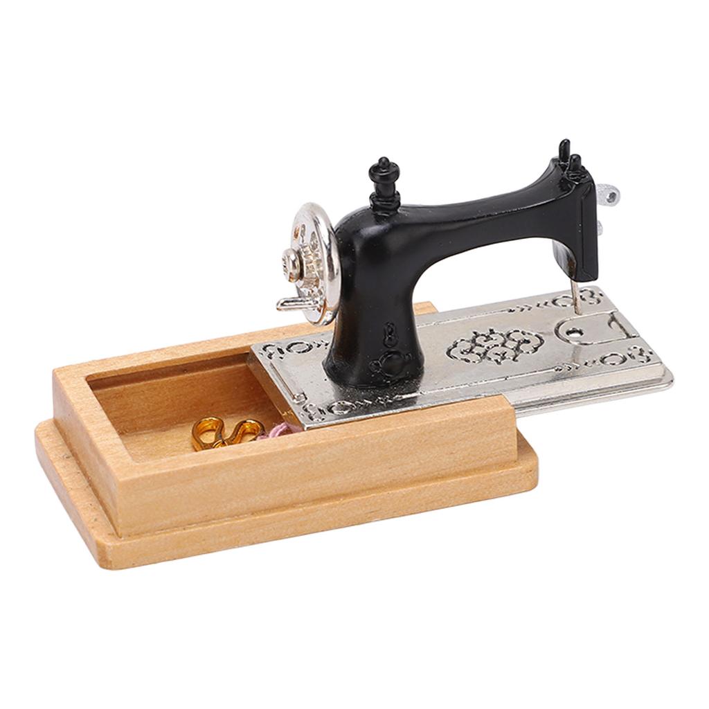 Dollhouse Miniature Sewing Machine Vintage Style Lifelike 1/12 Dollhouse Sewing Machine Model for