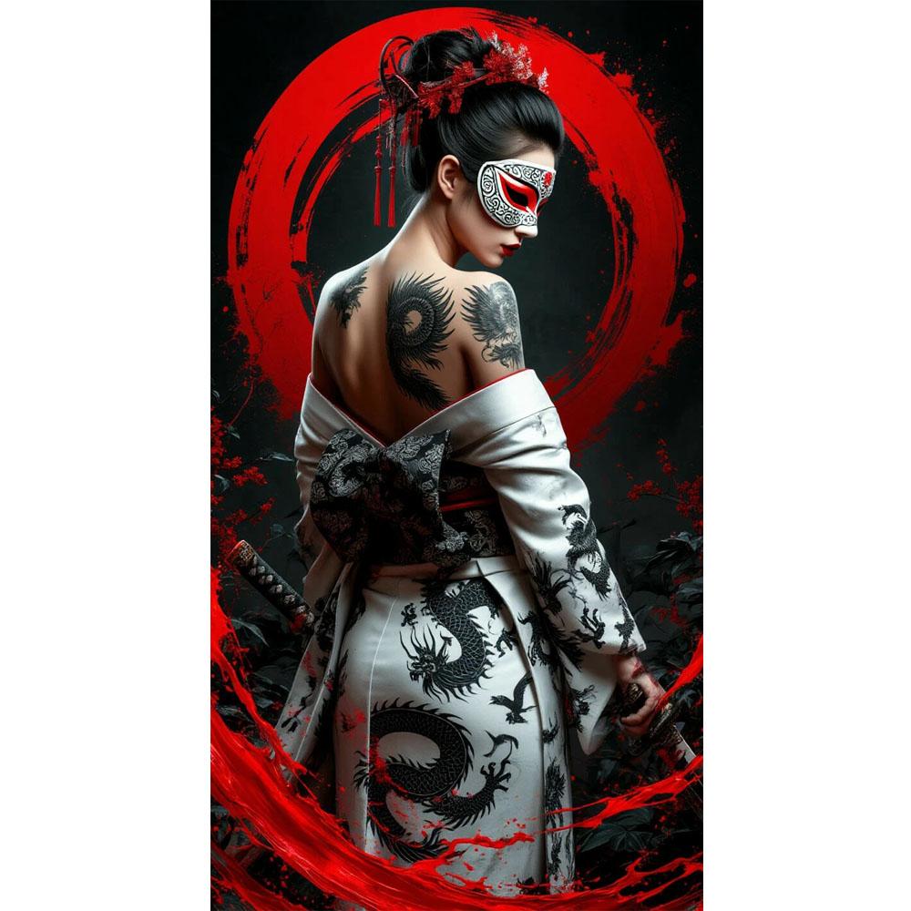 Beautiful Japanese Female Warrior DIY Diamond Painting Cross Stitch Full Drills Diamond Mosaic New Collection Home Decor