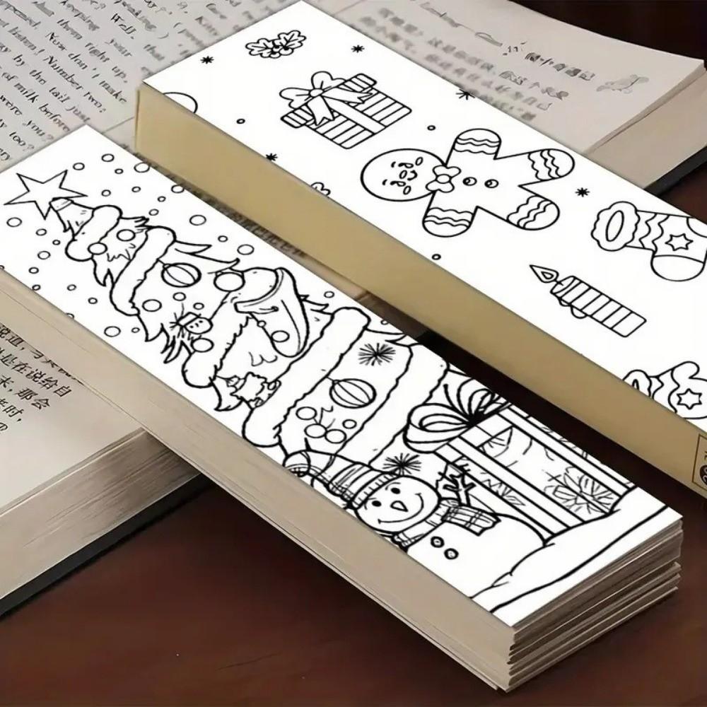 32pcs Paper Blank Bookmarks Cartoon Page Markers Decorative Graffiti Bookmarks  For Book Lover Gift