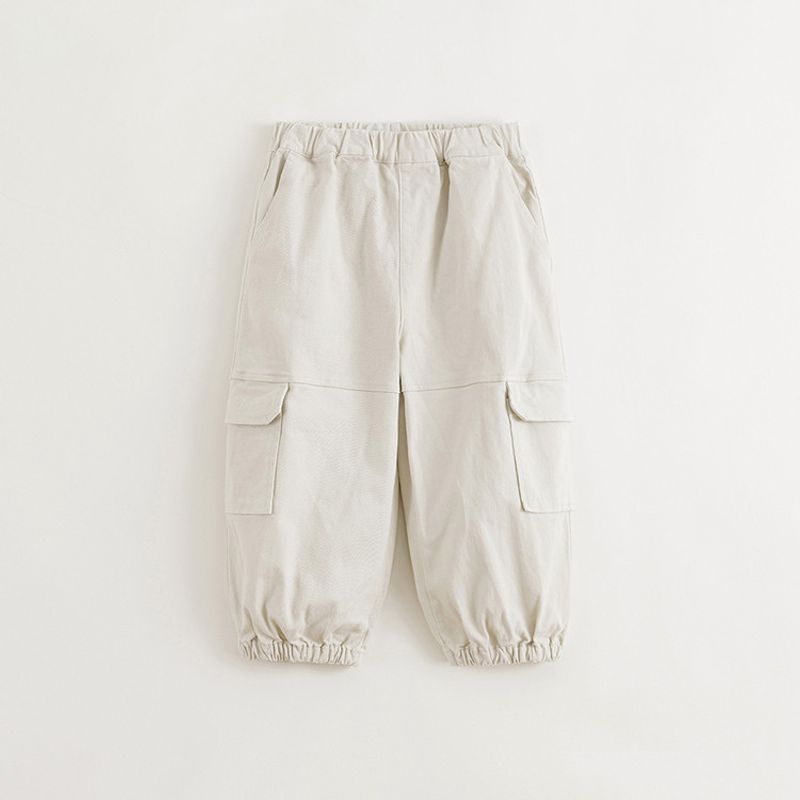 Jenny Boys  Cargo Pants with Large Pockets, Casual Pants, Children s Pants, Jogger Pants, Spring and Autumn Children s Clothing, Long Pants 241216 Rice White 100
