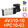 Pneumatic Electric Solenoid Valve 5 Way 2 Position Control Air Gas Magnetic 4V110-06 4V210-08 4V310-10 4V410-15 DC12V 24V AC220V Ventilation Valves 4