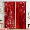 Set Of 2 Plane Printing Curtain Popular Xmas Ball Glitter Sparkle Snow Durable Polyester Without Rod Art Deco Festive Use Made