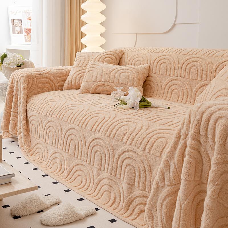 

Плюшевое полотенце для дивана с защитой от царапин, универсальный зимний утолщенный чехол для дивана, простой современный чехол для дивана, одеяло 180*130cm