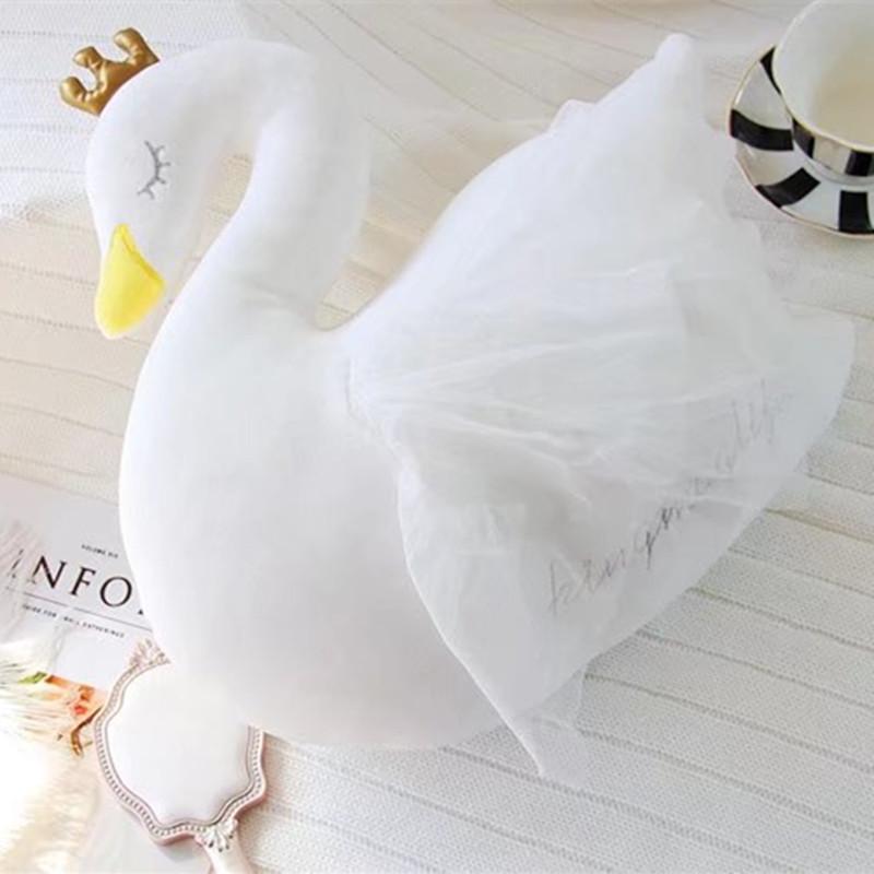 1pc 35cm Kawaii Princess Crown Swan Plush Toy Stuffed Soft Baby Sleeping Pillow Kids Doll Children A
