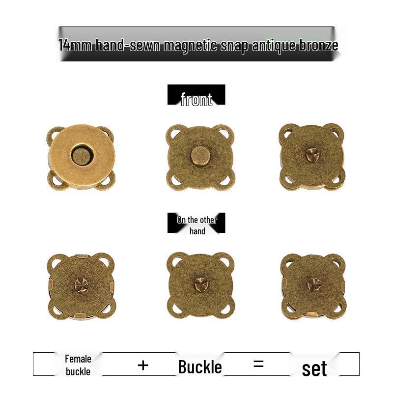 

Hand-Sewn Leather Handbags with Plum Blossom Magnetic Snap Closure (10mm-18mm)