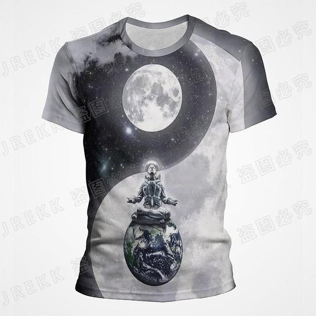 Sommar herr 3D-tryckt T-shirt Yin Yang Gossip Punk Style Kortärmad T-shirt Cool Tops T-shirts