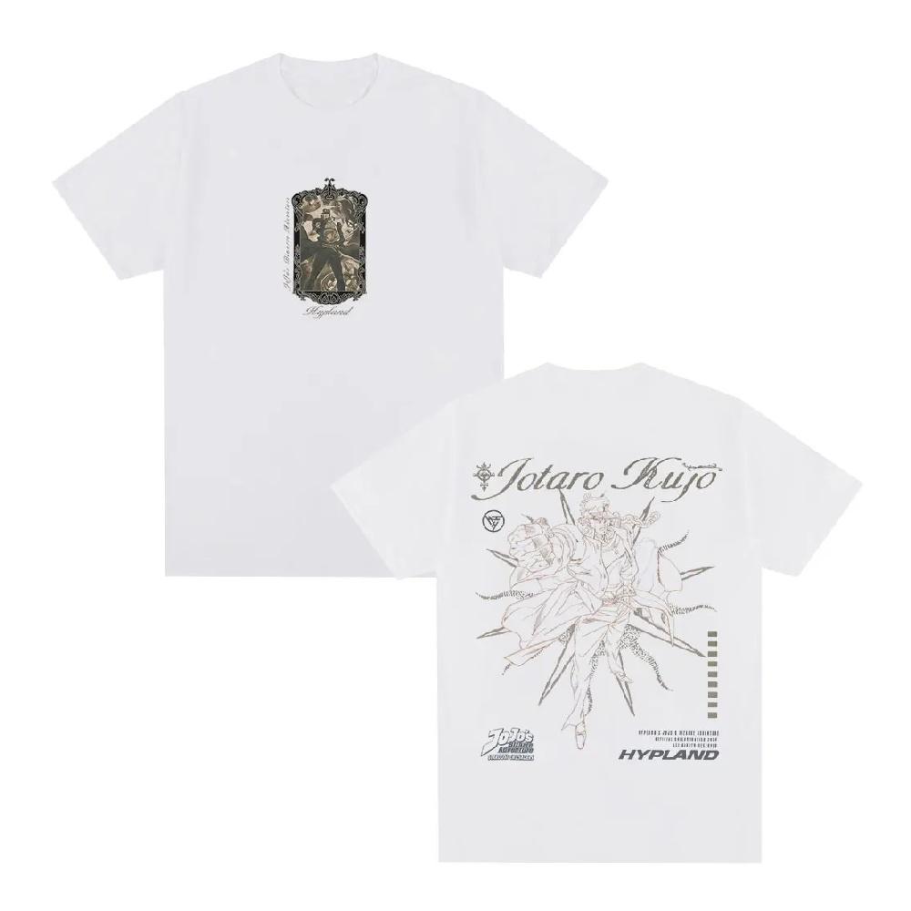 

Anime JoJo Bizarre Adventure T-shirt Kujo Jotaro Graphic T-shirts Men s Women Fashion Summer Short Sleeve T Shirt Streetwear XXXXXL чорний