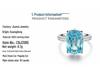 Jiu Mei S925 Sterling Silver Aquamarine Ring with 10 Carat High Carbon Diamond Zircon for Women.
