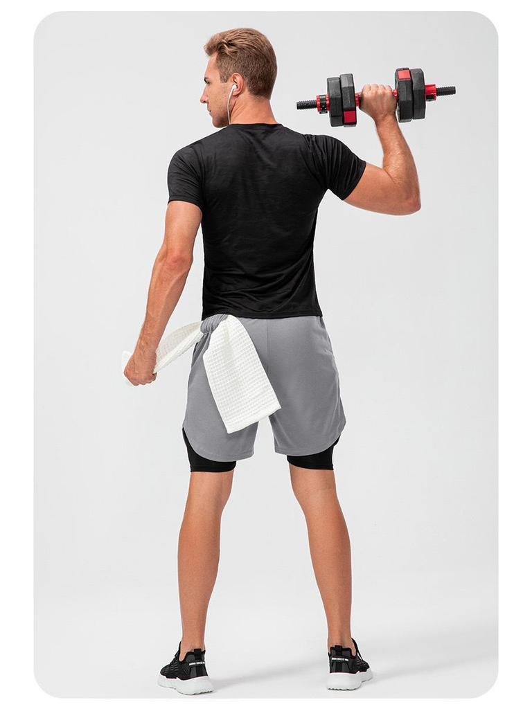 Men's PRO Breathable Mesh Double Layer Quick-Dry Loose Fit Running Shorts
