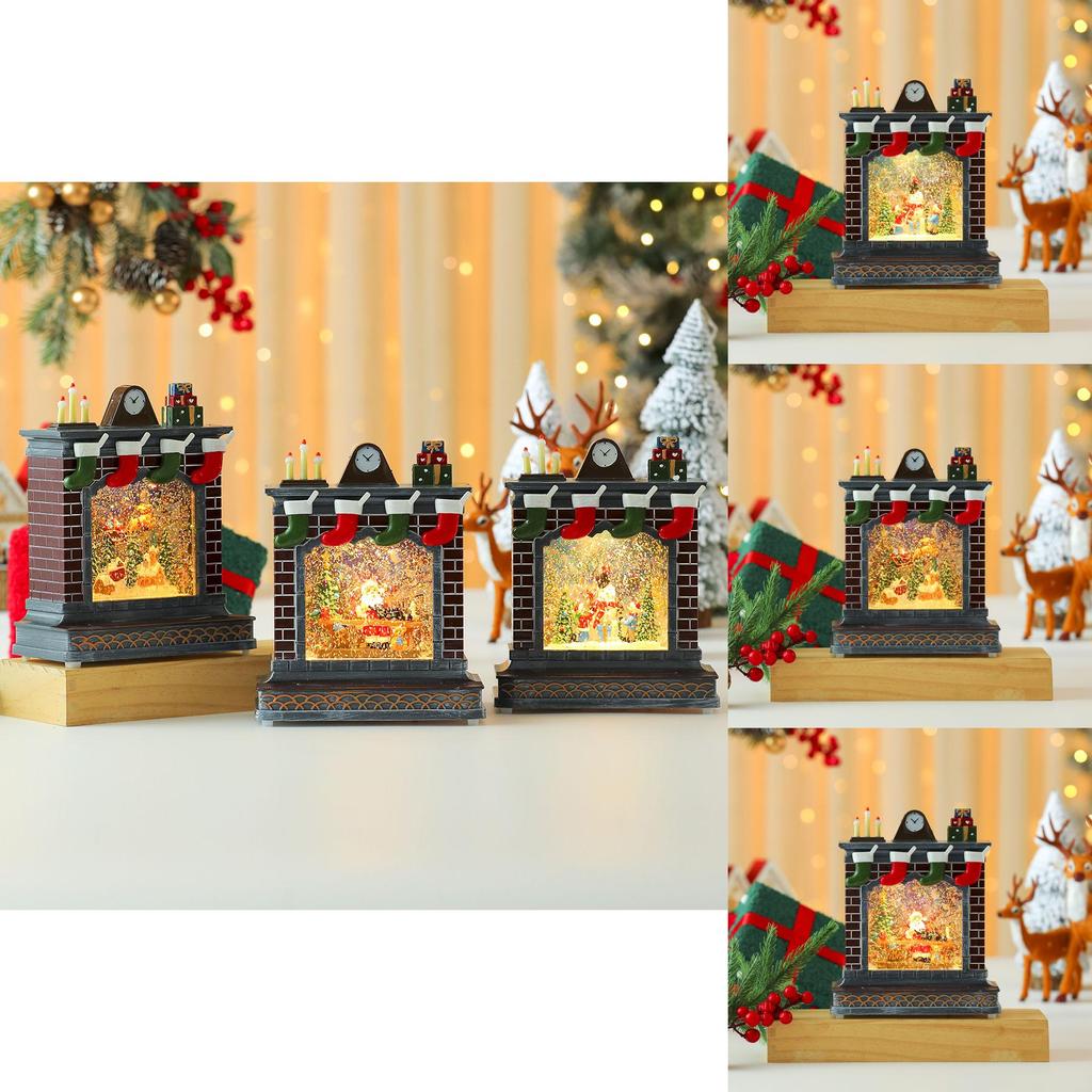 Weihnachtsszene Kamin Ornament Spieluhr mit sitzendem Älteren für Feiertagsdekoration