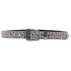 Rhinestone Belt Printing, European and American Popular Versatile Pink Rose Flower Belt PU Belt