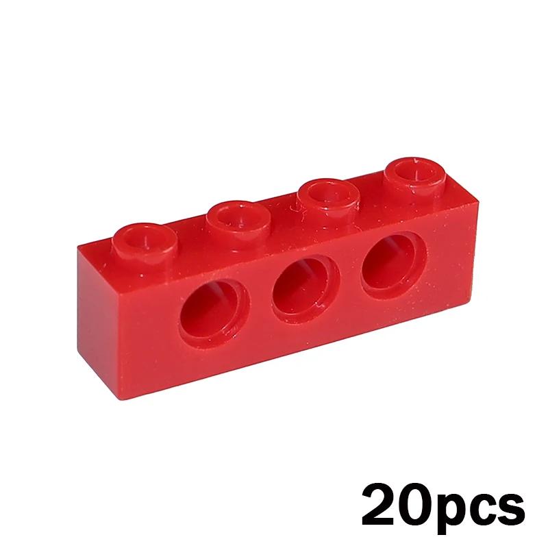 Assemble Particles MOC Technical Brick 1x4 with 3 Holes 3701 DIY Building Blocks Educational Toy for Kids