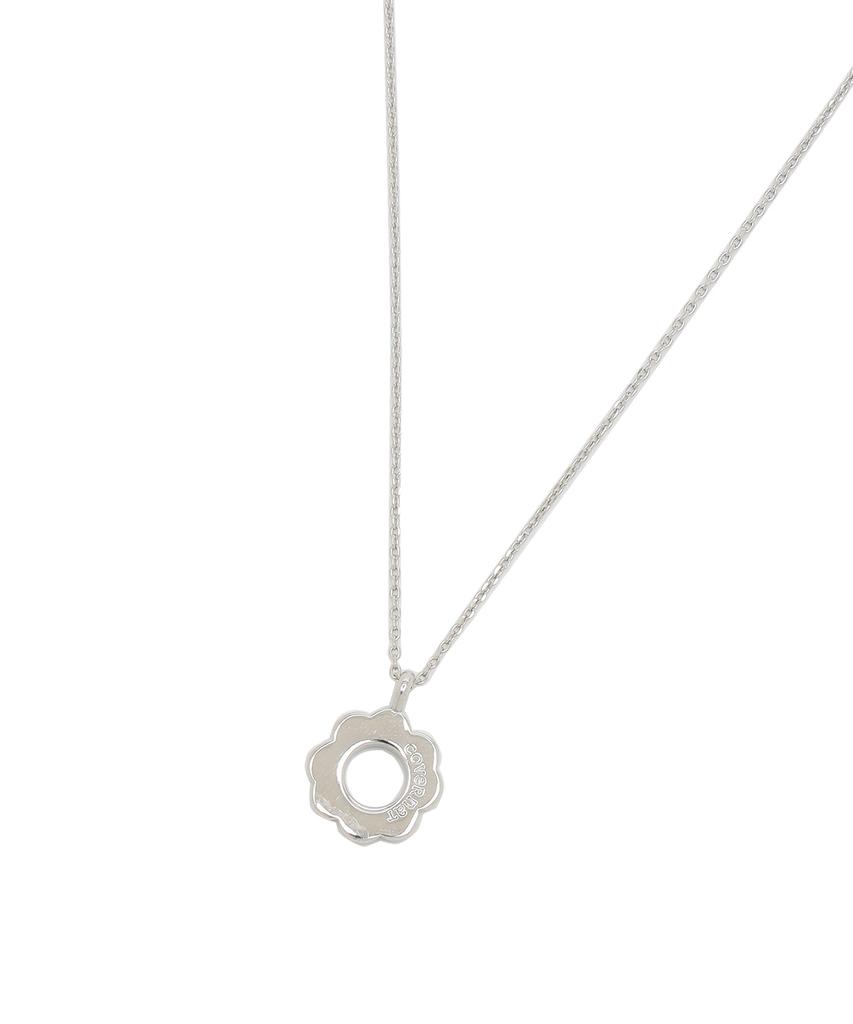 Covernat Woman Clover Heart Flat Necklace Silver
