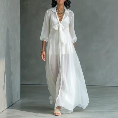 2026 Europe, America, Amazon, Spring Europe and America Foreign Trade New Women's Clothing Fashionable and Elegant Pendulum Long Dress Women