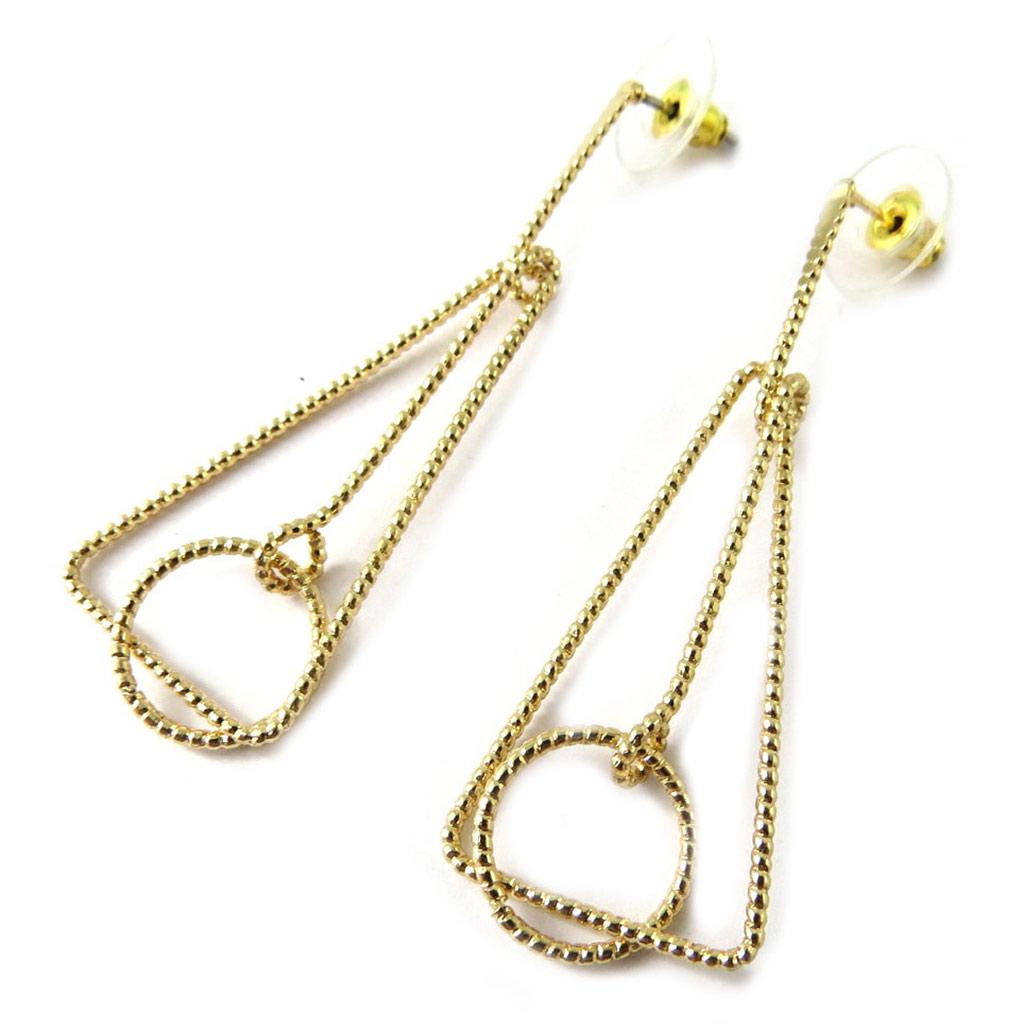 Les Trésors De Lily [N8322] - Boucles Créateur 'Chorégraphie' doré (géométriques)