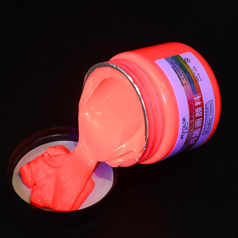 100ML Metallic Fluorescent Acrylic Pigment Set Is Suitable for Children's Painting Graffiti Diy Plaster Doll Coloring