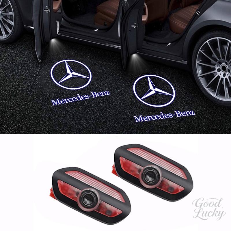 WAK3   LED Car Door Welcome Warning Light Projector Logo Decoration Accessories For Mercedes Benz Amg W204 W213 W205 W211 W212 W176