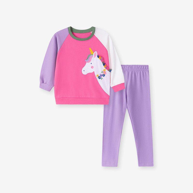 Little Maven Source Factory Children s Clothing Autumn Girls Suit Patchwork Embroidered Cartoon Two-Piece Suit 2153 2Y (90cm)