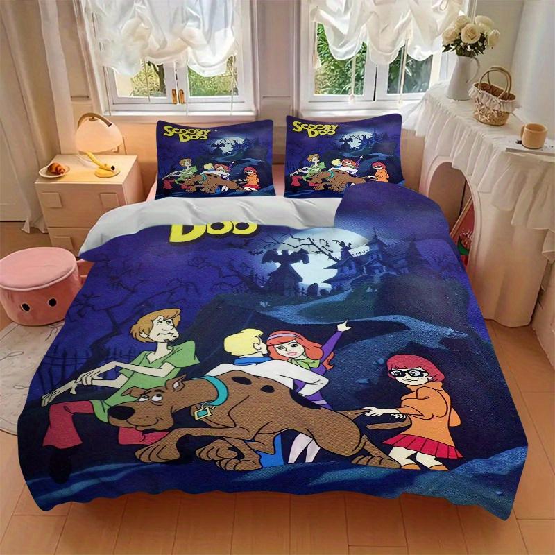 3dílná sada povlaků na přikrývku Scooby Doo Mystery - Měkké a útulné povlečení pro ložnici, pokoj pro hosty a kolej, 3dílná sada 1 povlak na přikrývku + 2 povlaky na polštář