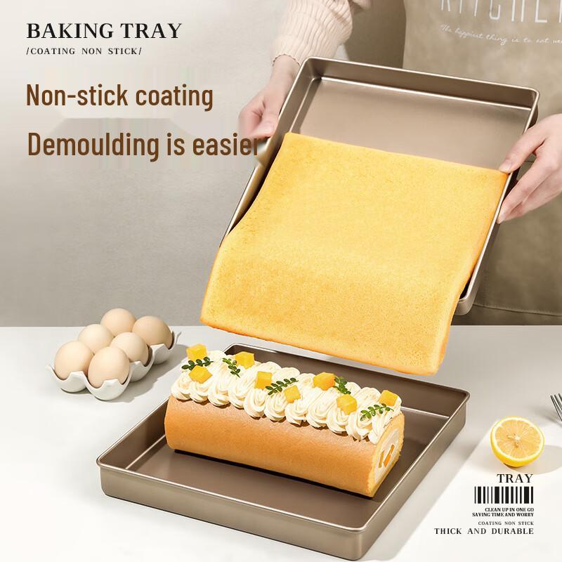 Zhaoran 28x28cm Quadratische Backform aus Kohlenstoffstahl