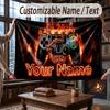 Game Controller Theme Throw Blanket Custom Name Text Personalized Blanket Soft Cozy Blanket for Home Sofa Bed