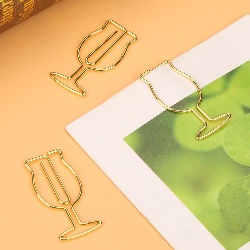 10 Stück Weinglas Paperclip Gold Galvanisiert Büroklammer Lesezeichen Aktenklammer Schule