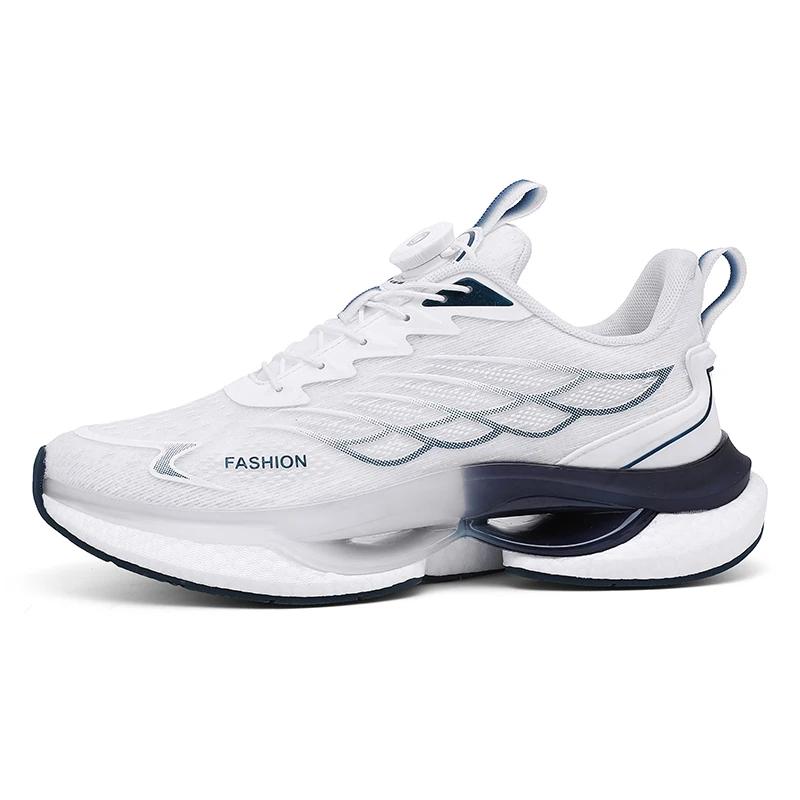 Women Reflective Outdoor Jogging Sneakers INS Chunky Sports Zapatillas Anti-Slip Unisex Footwear Men Rotary Buckle Running Shoes