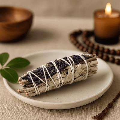 White Sage Smudge Sticks With Lavender, 10 Cm