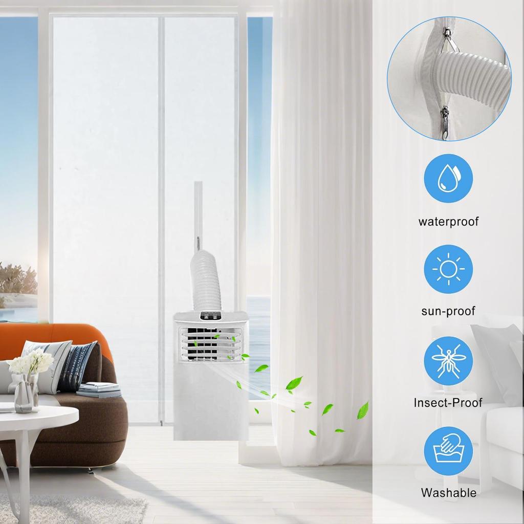 1 st Portabel Skjutdörrs AC-ventilationskit luftkonditioneringsslang justerbar tätningsplatta Tillbehör för luftkonditionering för hemmet