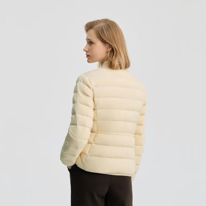 BINJORA Damen Kurze Daunenjacke mit Baseballkragen 95% Entendaunen