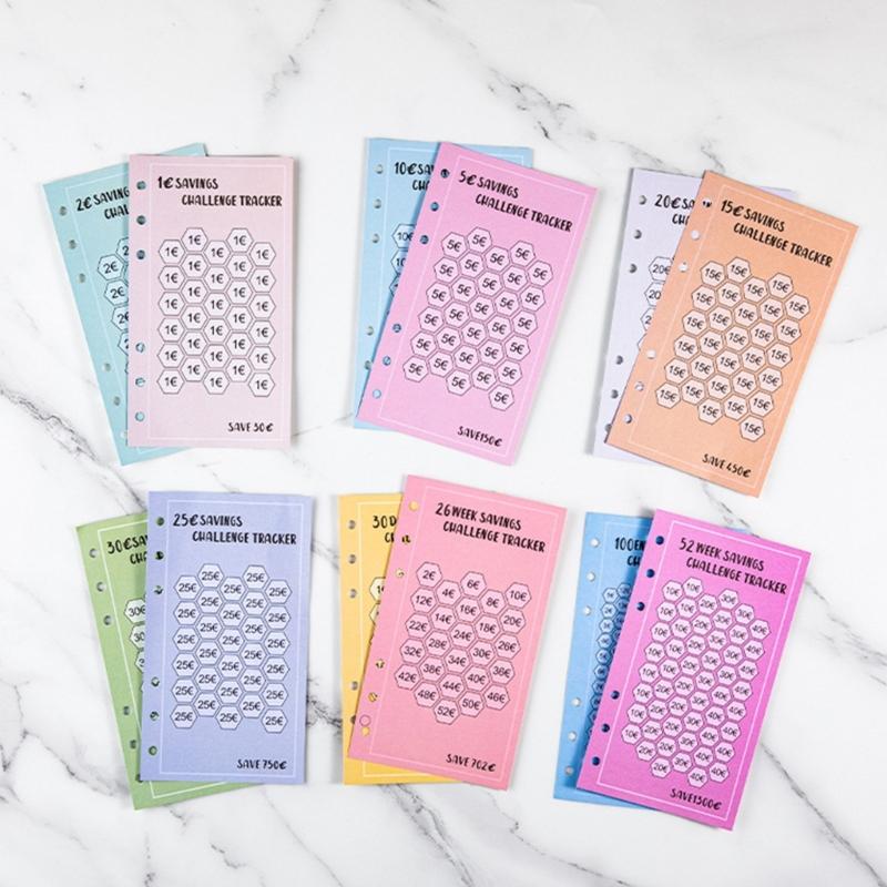 A 6 48 Sheets 52 Weeks Save Challenge Envelopes Save Money Euros USD Envelopes Budget Planner Easy To Save for Family