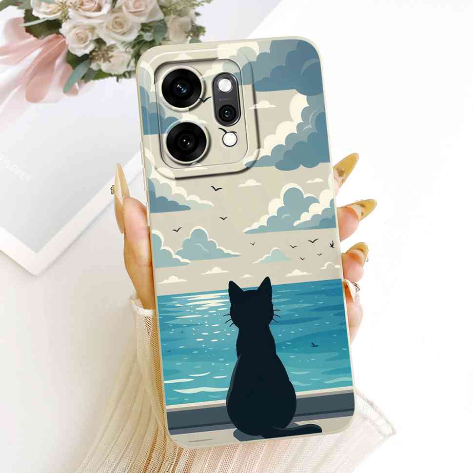 For Oppo Reno14 Pro 5G Case Fashion Cartoon Cat Soft Silicone Back Cover For Reno14 Pro PKZ110 CPH2739 Phone Cases Bumper