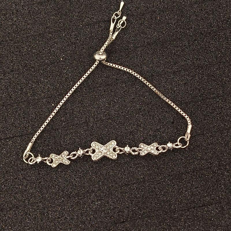 Zinc Alloy Bracelet Sparkling Zircon Flower Bracelet Handmade Bracelet Alloy For Daily Wear Fashion Accessory Party