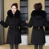 Medium and Long Pie Overcomes Women's Winter New Slim-fitting Cotton Clothes Thickened and Velvet Large-size Jackets