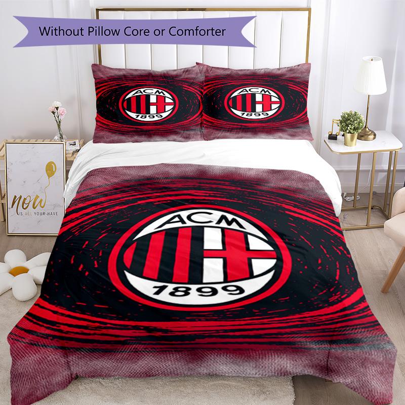 Ac Milan Bedding Set Breathable Duvet Cover With Pillowcases Home Decoration Birthday Gift