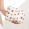 Storage Organizer Cherry Printing Makeup Bag Quilted Cosmetic Pouch Large Travel Cosmetic Bag Cute Cotton Makeup Pouch