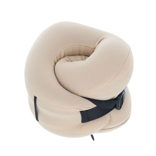 gowell Memory Foam Neck Pillow with Pouch | Perfect for Girls' Trips, Shinkansen, Airplanes, In-Flight Travel, and Drives (Beige)